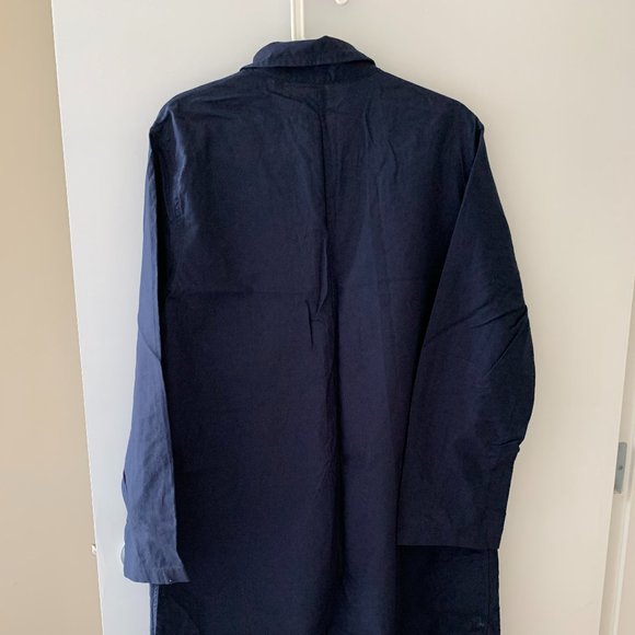 Uniqlo Navy Long Linen Coat - Picture 5 of 6